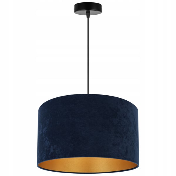 HÆNGENDE LAMPE LOFTSKRONE GYLDEN FLØJLSSKÆRM