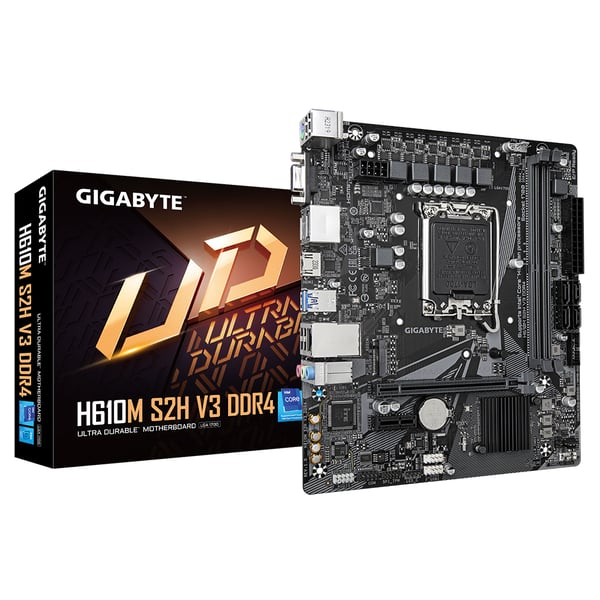 Gigabyte H610M S2H V3 DDR4 (rev. 1.0) /H610/DDR4/SATA3/M.2/USB3.0/PCIe4.0/s.1700/mATX Bundkort