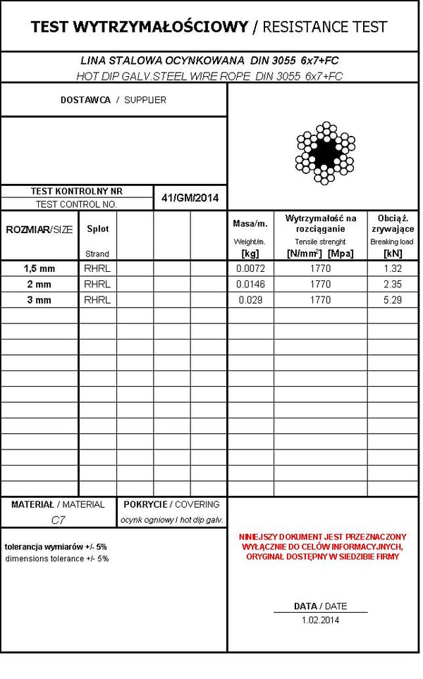 Galvaniserad stållina 1,5 mm 6*7 200 MB - 200,0 MB - Lin 1,5*7 MB