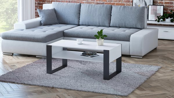 Kaja sofabord, sort og hvid, loft retro
