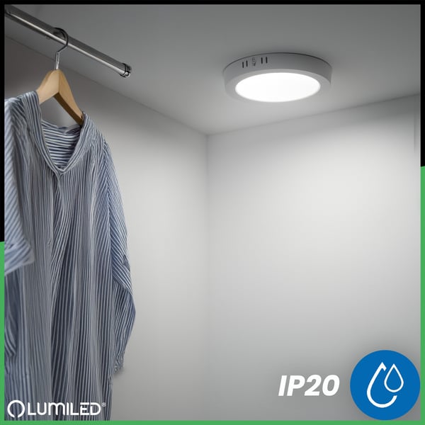 Takmontering LED taklampa 18W rund 4000K GLOW vit LUMILED