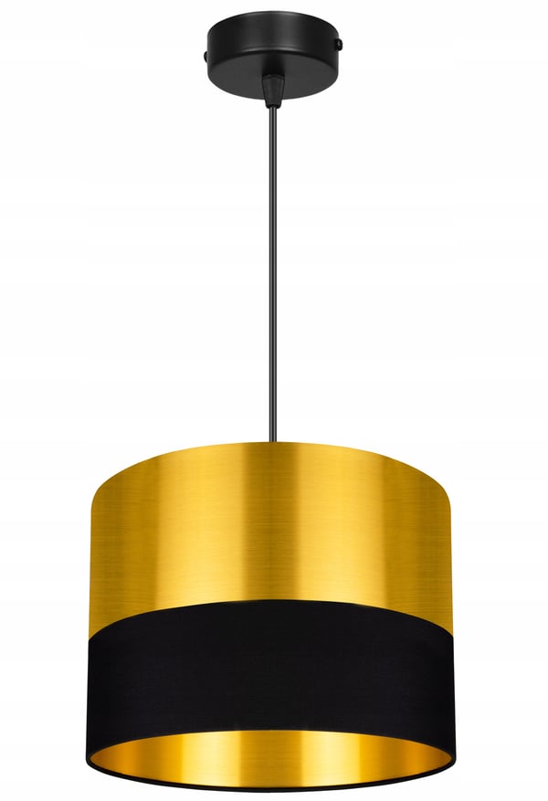 Lofthængelampe, gylden lampeskærm, LED