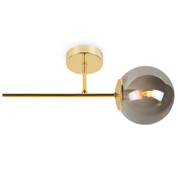 SIENA GULD VÆGLAMPE 1 FLAD GRAFIT LAMPE E14