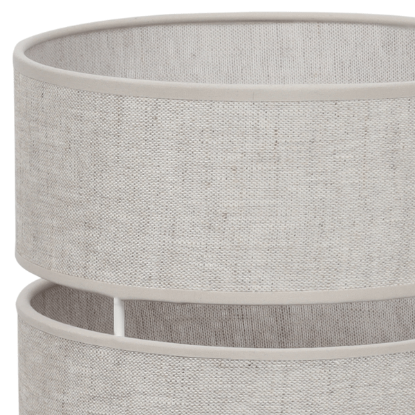 DUO HÆNGELAMPE I HØR, HVID, 1 FLAD LAMPE, BEIGE, LAMPESKÆRM, L01, 20 CM