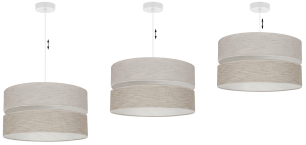 DUO HVID HØR HANDLAMPE 1 FLAD LAMPE BEIGE L06 40CM