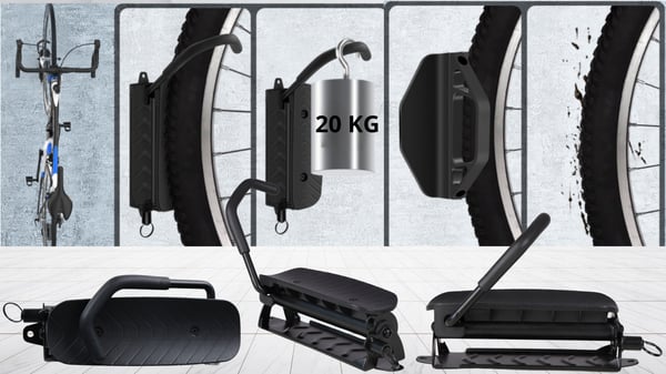 Cykelophængning væg cykelkrog justerbar 20 kg solid