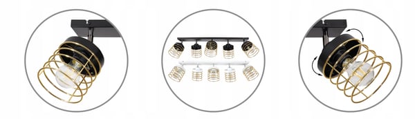 LOFTSLAMPE LAMPE LAMPE BØRSTE LAMPE GULD LED