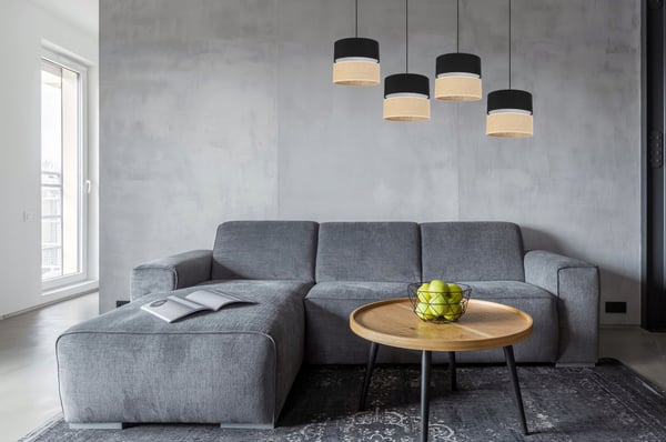 HÆNGELAMPE, LOFTKRONE, LAMPESKÆRM 20CM, SORT