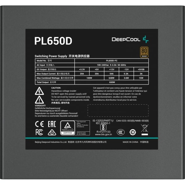 Deepcool pl650-d virtalähde