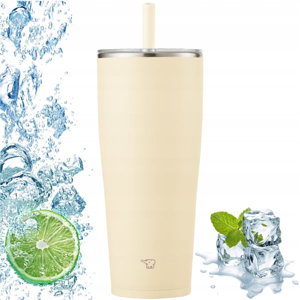 Zojirushi SX-HA89H-CM termokrus med sugerør til kolde drikke 890 ml beige