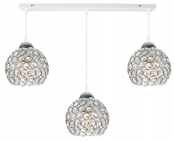 Kromhængende lampe med LED-krystal til loftet