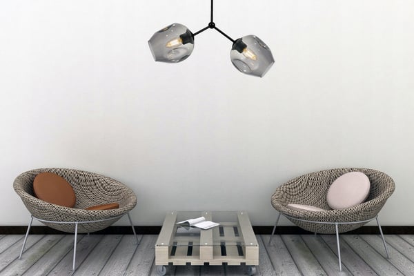 MODERNE LOFTHÆNGELAMPE MED GLASSKÆRM
