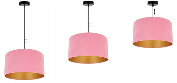 HÆNGENDE LAMPE LOFTSKRONE GYLDEN FLØJLSSKÆRM