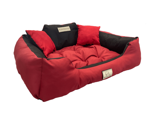 Koiran sänky aitta KINGDOG 145x115 cm personalisoitu vedenpitävä punainen
