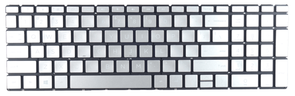 HP 15-DA 15-DB 15-DW tastatur med sølvfarve og LED QWERTY US-layout