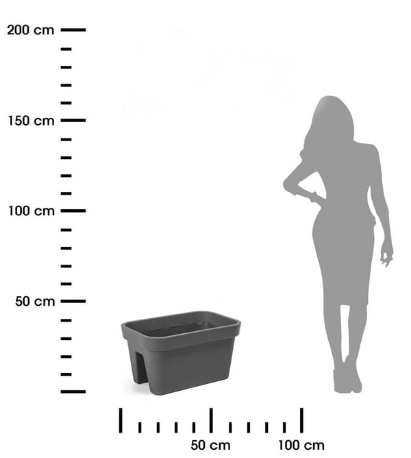 Lys-kaide-kukkaruukku antrasiitti 45 cm