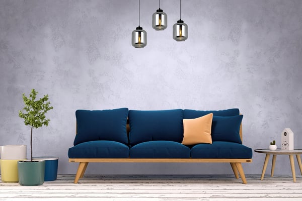 MODERNE ELEGANT HÆNGELAMPE MED GLASSKÆRM