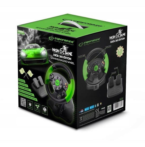 Esperanza EG104 højoktan rat til Xbox 360-udgave til PC/PS1/PS2/PS3