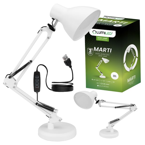 Pöytälamppu LED 7W CCT himmennettävä Marti valkoinen Lumiled