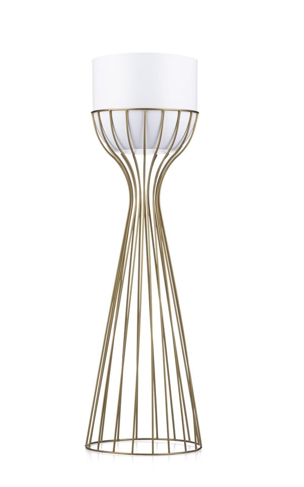 Modern blomställning 68 cm guld och vit