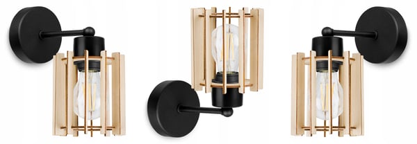 VÆGLAMPE, FIRKANTET LAMPE, LOFTSLAMPE, TRÆSKÆRM, LED