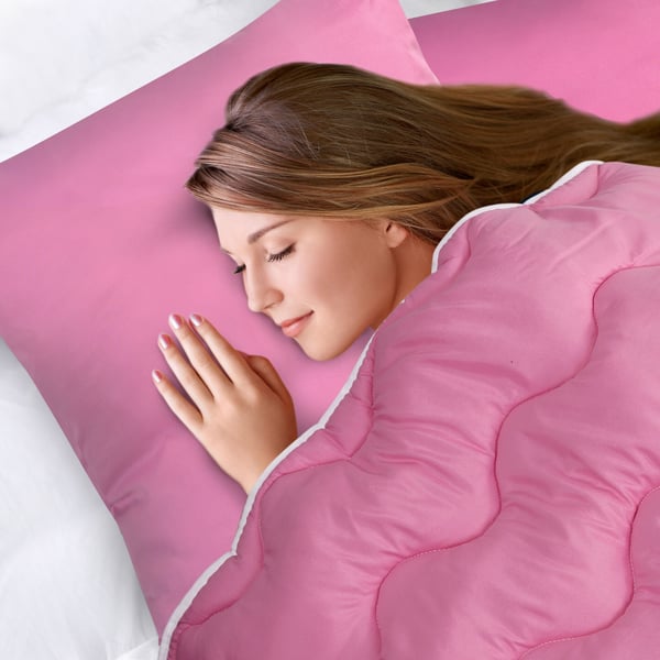 Pude 70x80 cm antiallergisk mikrofiber pink silikone