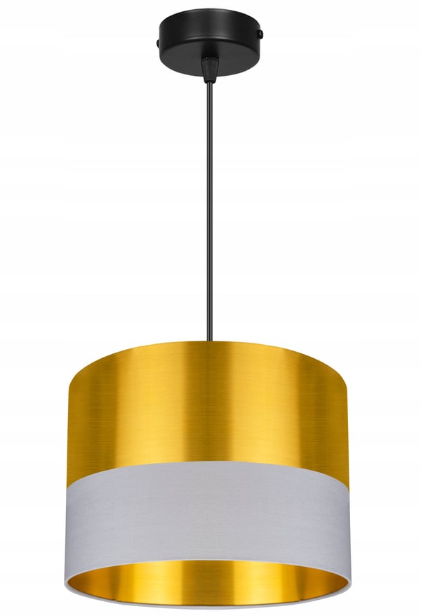 Lofthængelampe, gylden lampeskærm, LED