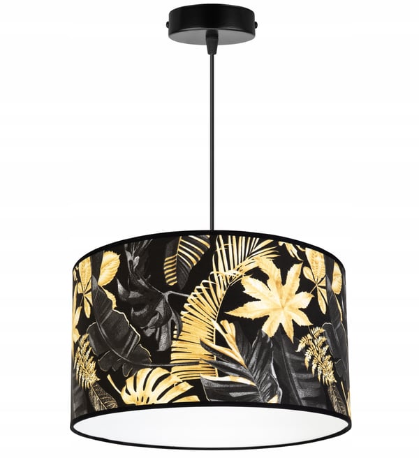 TAKLAMPA, LAMPSKÄRM, GYLLENE BLOMMOR, LED
