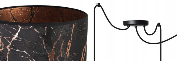 Lofthængende lampe, edderkoppemønster lampeskærm, kobber