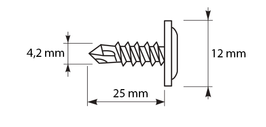GM-B monteringsforbindelser 4,2x25mm RAL 8004