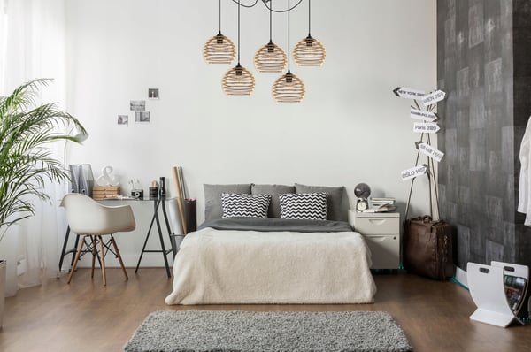 Hængende lampe, loftslysekrone, træ, LED lampeskærm