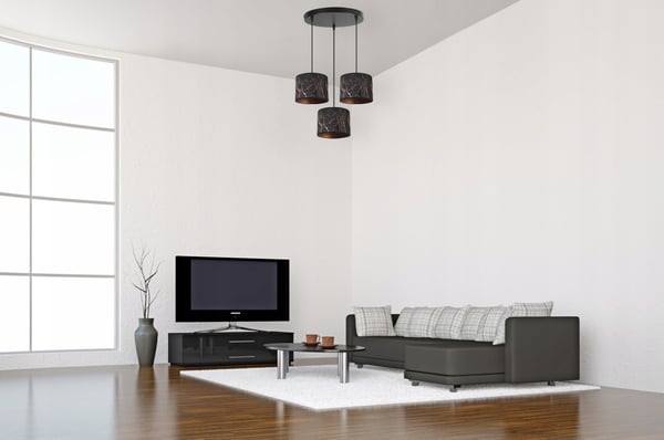 HÆNGELAMPE, LOFTKRONE, LAMPESKÆRM, MØNSTER, KOBBER