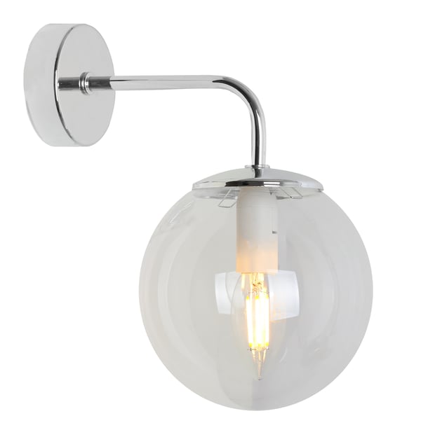 SIENA KROM VÆGLAMPE 1 FLAD LAMPE MED SORT E14 SKÆRM