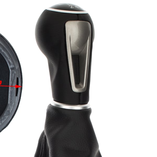 Seat Leon II 05-13 SVART ECO LÄDER växelspaksknopp + damask med ram 6 VÄXLAR