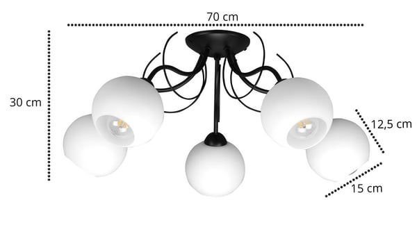 Loftlampe med glasskærme klassisk E27