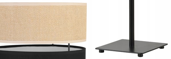 BORDLAMPE I JUTE SKÆRM 20 CM SORT