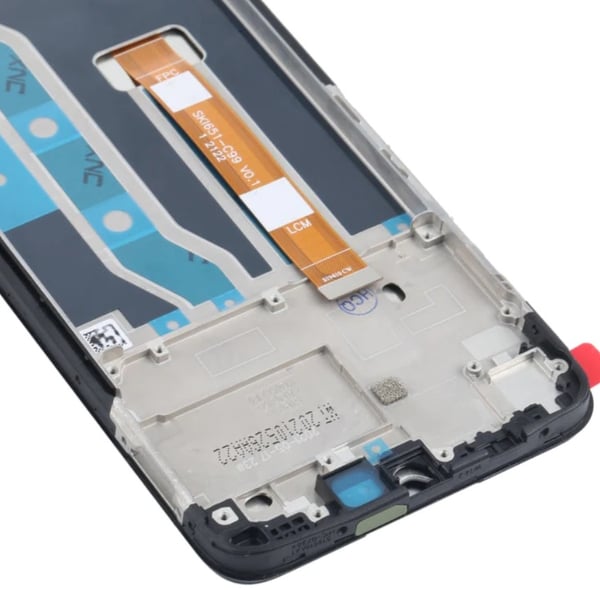 Realme C21Y C25Y RMX3261 RMX3263 LCD-skærm + berøringsskærm (renoveret) sort ramme