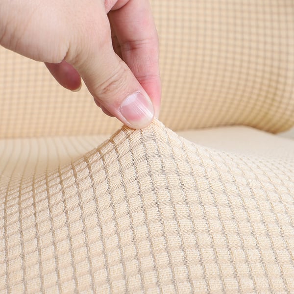 Klädda svängbar kontorsstol crème jacquard