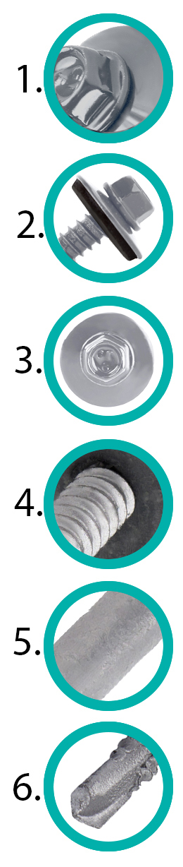 GTR6 SP A19 skruer 5,5/6,3x230mm RAL 9006
