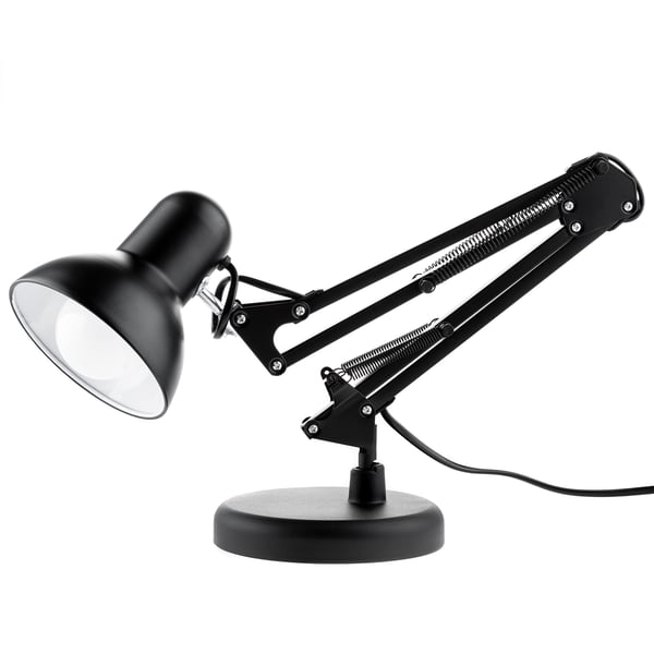 Pöytävalaisin TOBI E27 musta ja kiinnike työpöydälle Lumiled