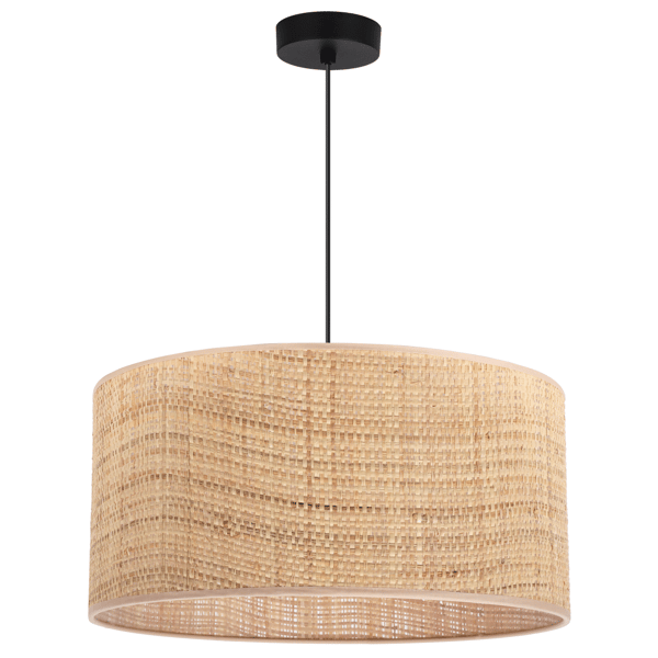 SORT RATTANHÆNGELAMPE 1 FLAD RATTANHÆNGELAMPESKÆRM 45CM