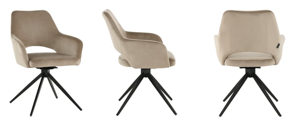 ERIM sammet beige svängbar stol