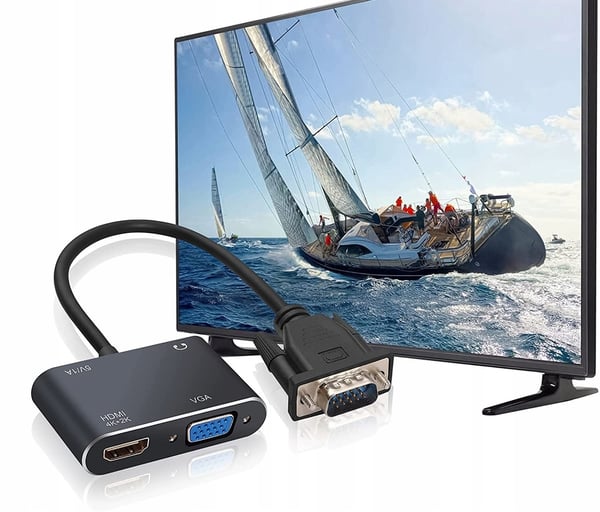 VGA D-SUB - HDMI + VGA + AUDIO -MUUNNINSOVITIMEN