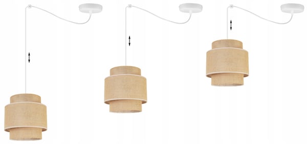Hængende lampe, loftslysekrone, lampeskærm, boho juta