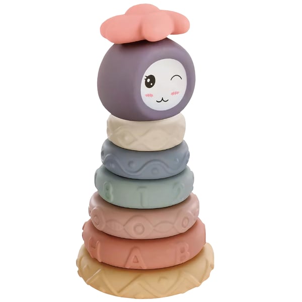 Pehmeät aistipalikat värikäs pyramiditornipalapeli 8 levyä 20CM