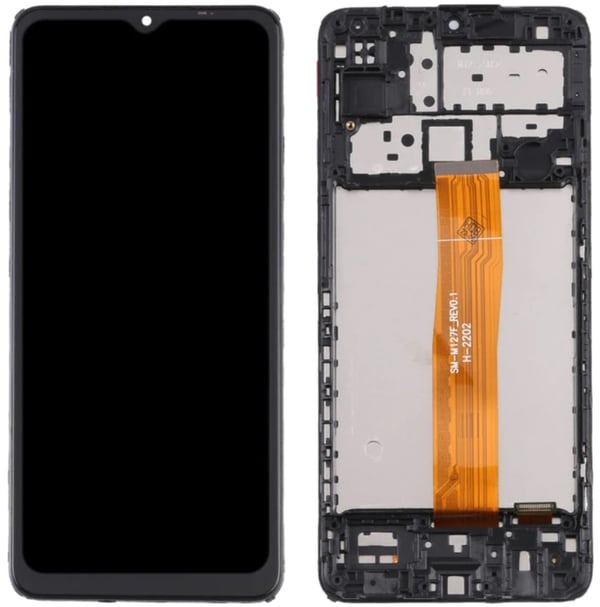 Alkuperäinen Samsung SM-M127 Galaxy M12 LCD-näyttö + Kosketusnäyttö (IPS) Musta Kehys