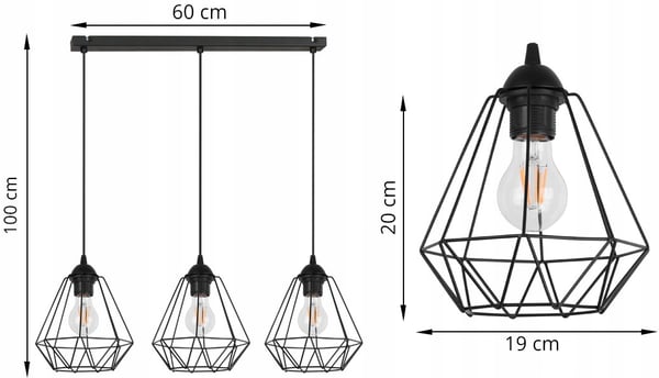 TAKLAMPA DIAMOND LOFT EDISON RETRO