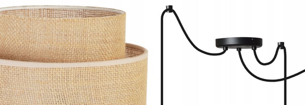 Hængende lampe, loftslysekrone, lampeskærm, boho juta