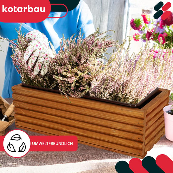 Kotarbau® Kukkaruukkulaatikko Puinen puutarhan istutuslaatikko terassille ja sisäkkeellä Tammi 44 x 20 CM