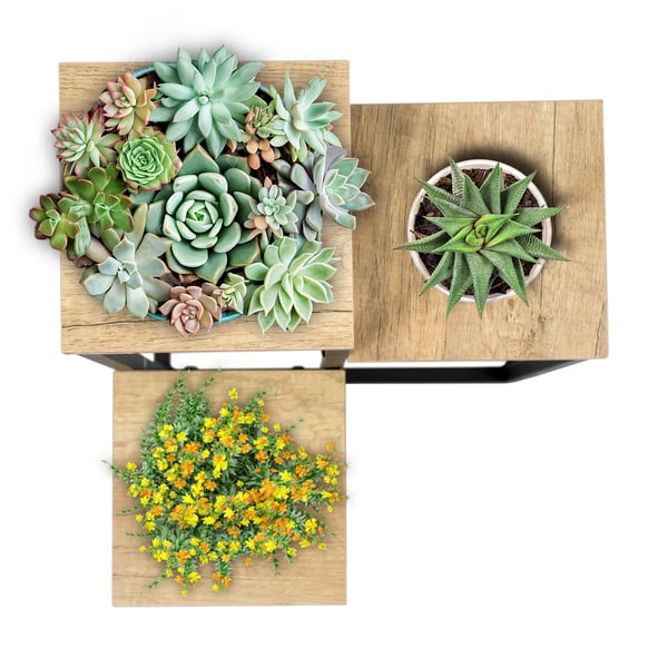 Metal stående blomsterstativ til blomster og planter, 3-etagers hylde, loft 68